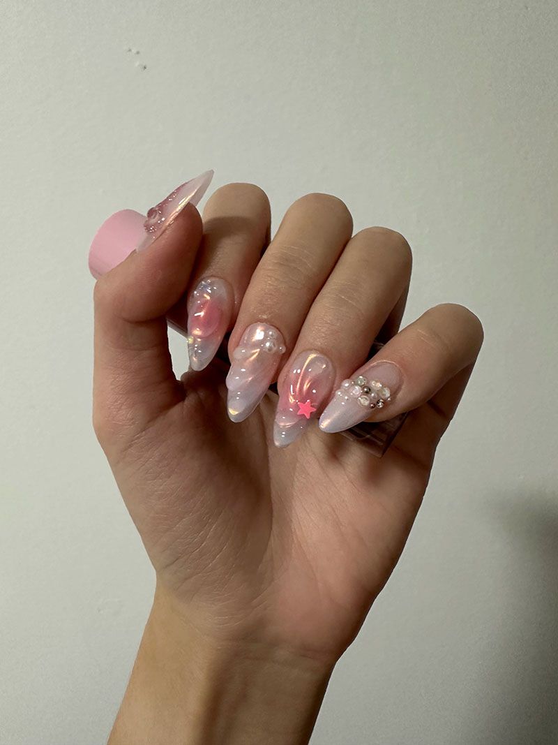 Girlie Pink Y2k Nails