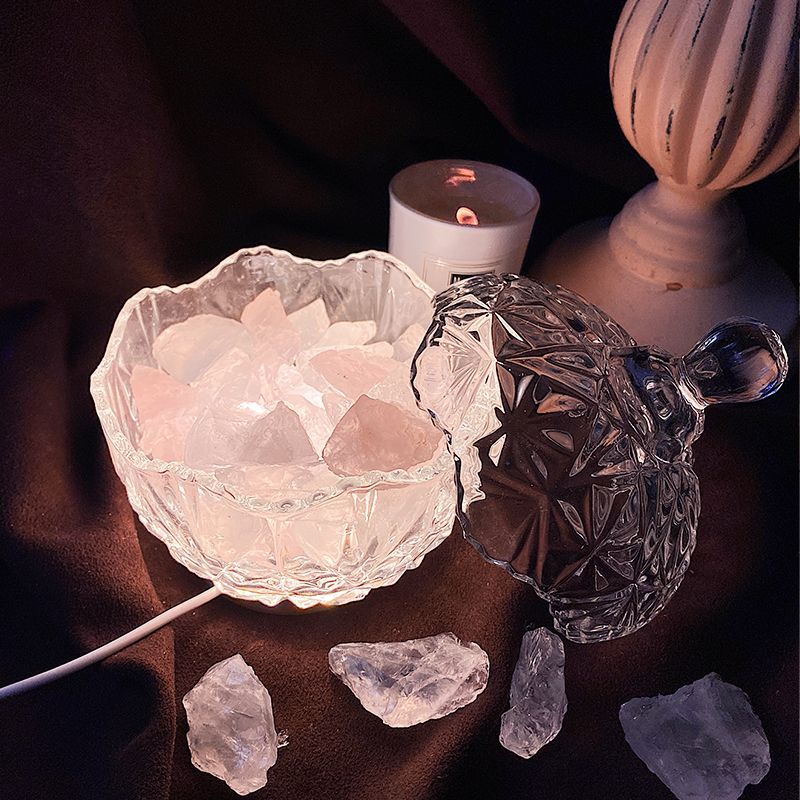 Crystal Stone Aroma oil Led Light Diffuser For Rose Quartz Stone