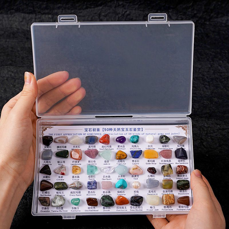 Multi Grid Rainbow Quartz Healing Crystal Stones Storage Box