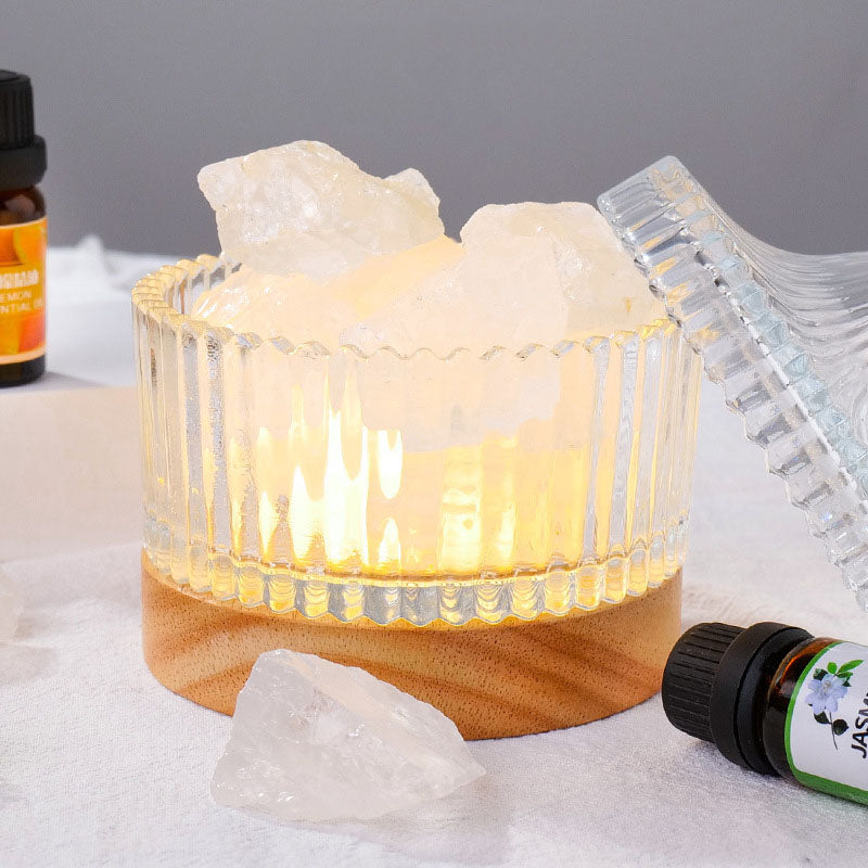 Crystal Stone Aroma oil Led Light Diffuser For Rose Quartz Stone