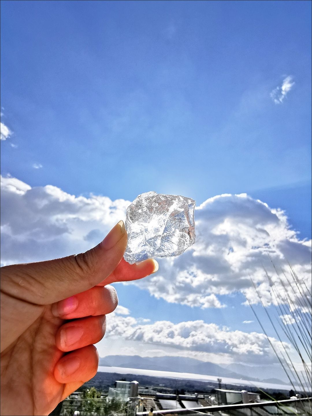 Angle Aura Natural Raw Clear Quartz Crystal Point