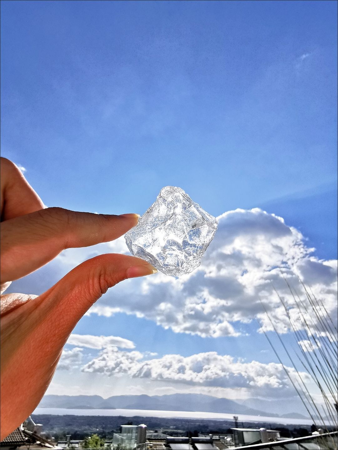 Angle Aura Natural Raw Clear Quartz Crystal Point