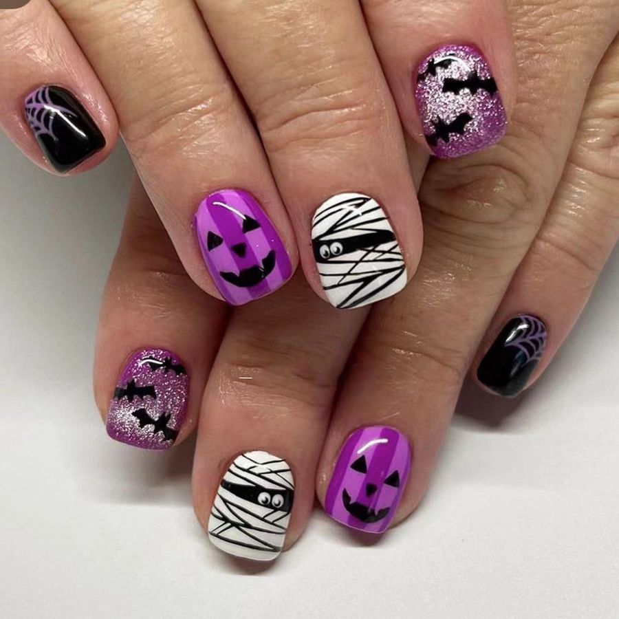 Halloween Mix Match Gothic Short Square Nail