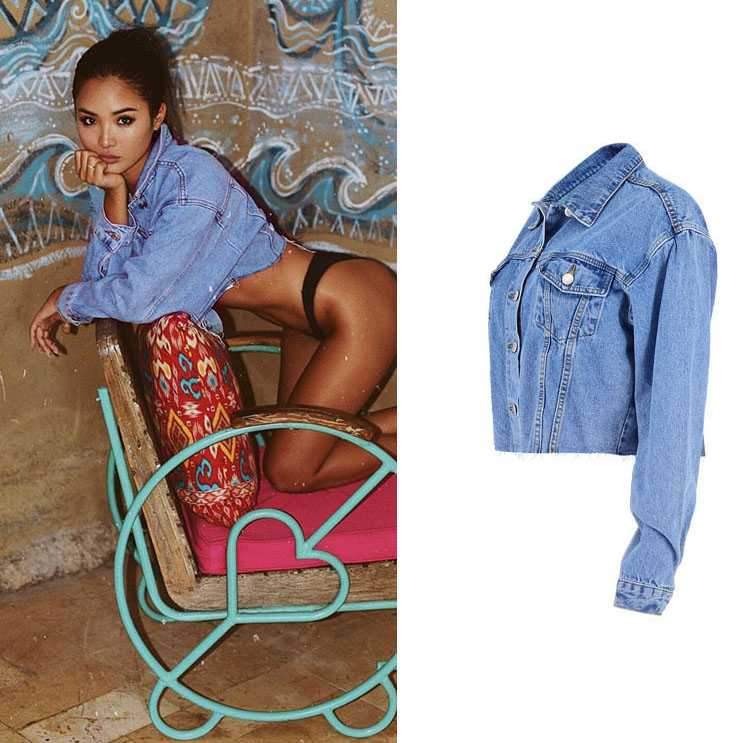 Cool Oversized Cropped Denim Jacket Womens on sale - SOUISEE