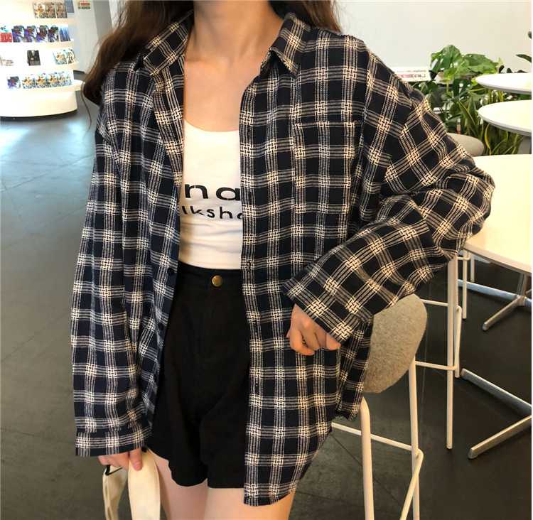 Plaid Tie Dye Color Block Checkered Flannel Shirts on sale - SOUISEE