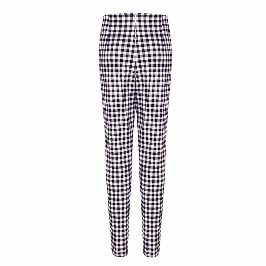 Classic Tummy Slimming Checked Trousers Stretch Skinny Pants on sale - SOUISEE