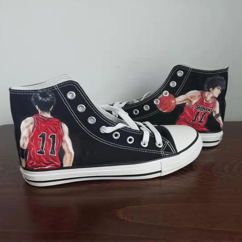 Custom Made Personalised Hand Painted High Top Sneakers Canvas Trainers