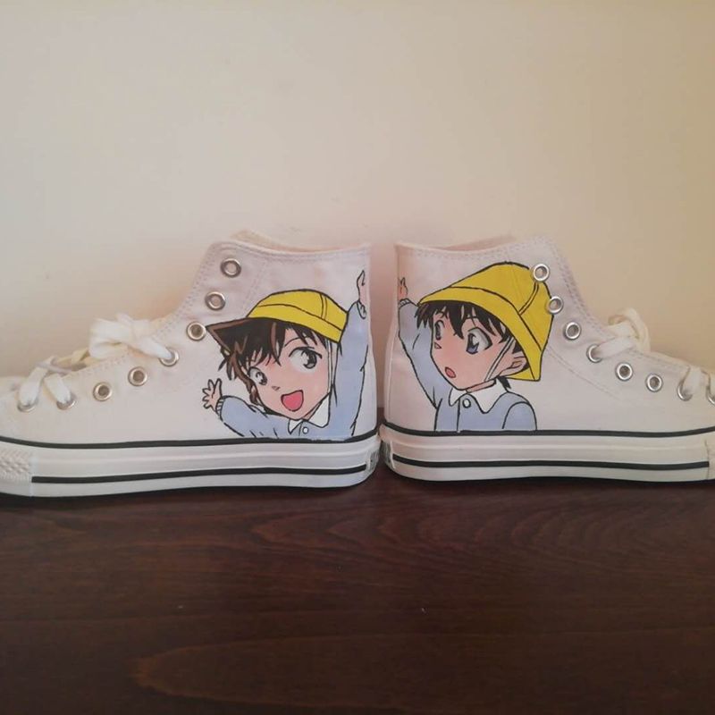 Custom Made Personalised Hand Painted High Top Sneakers Canvas Trainers