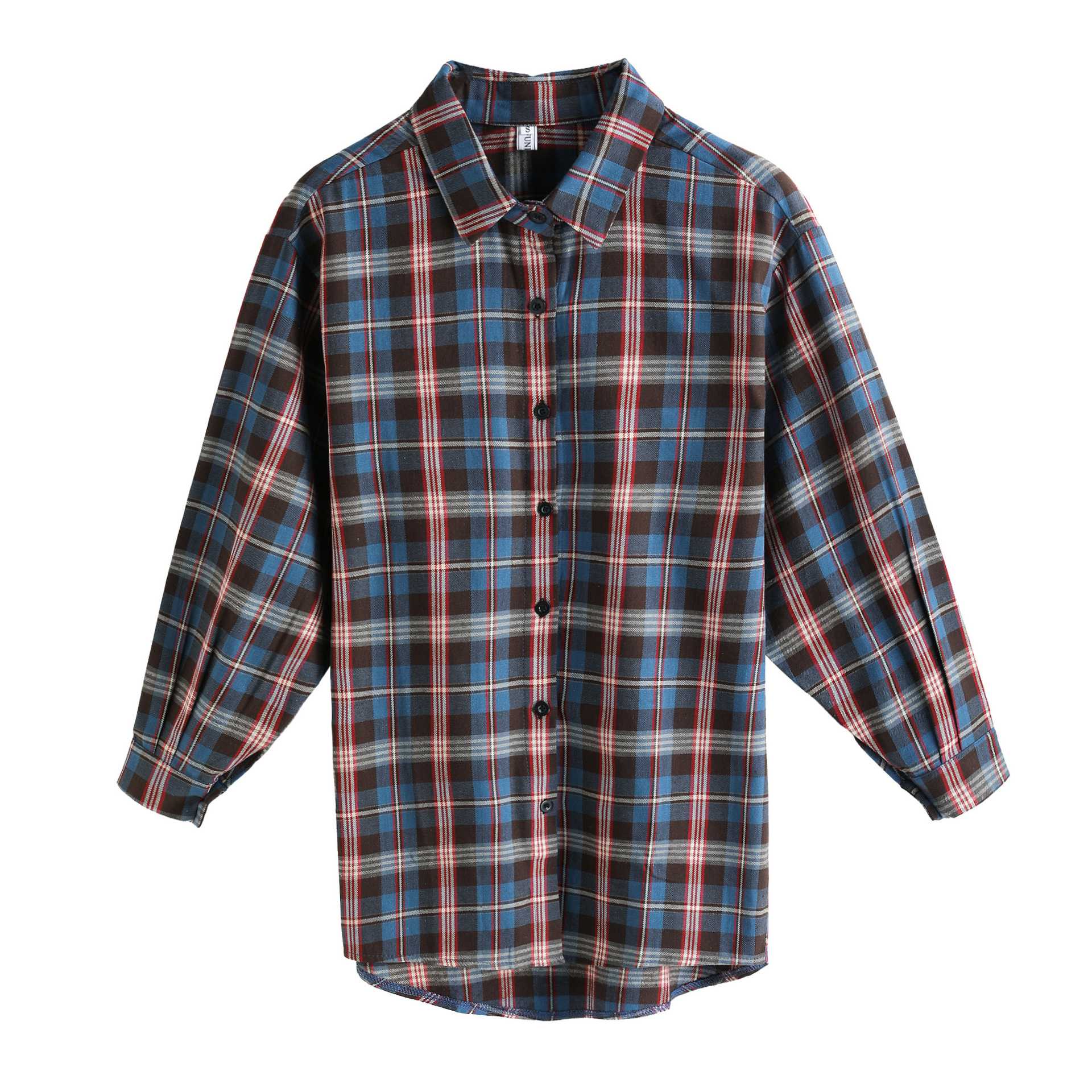 Plaid Tie Dye Color Block Checkered Flannel Shirts on sale - SOUISEE