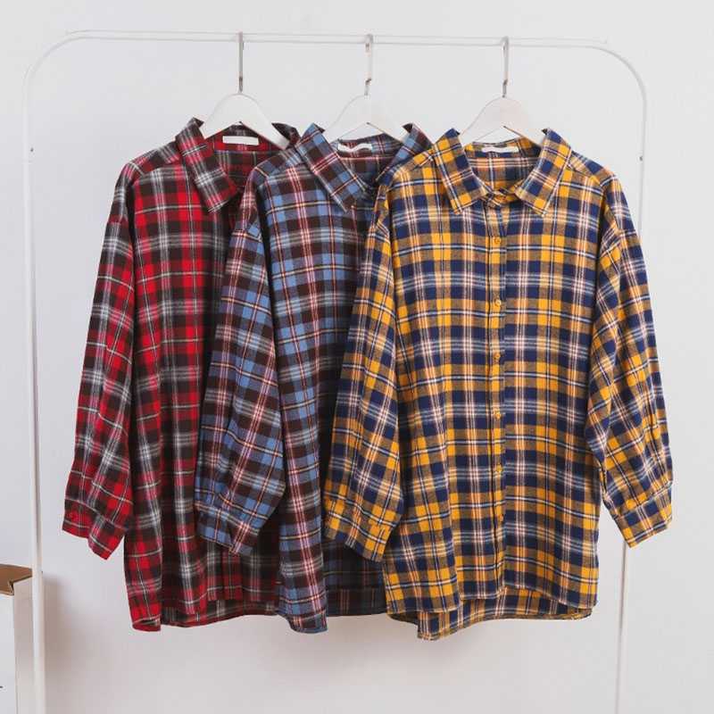 Plaid Tie Dye Color Block Checkered Flannel Shirts on sale - SOUISEE