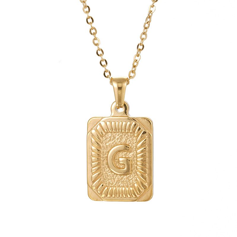 Chunky Hip Hop Letters Signature Alphabet Initial Card Necklace on sale - SOUISEE