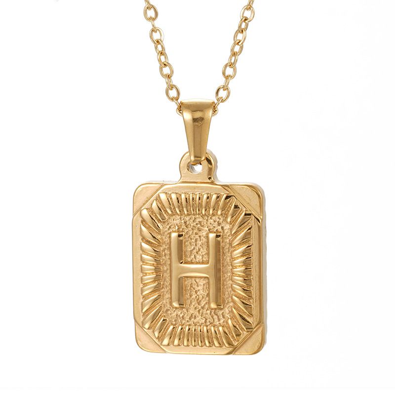 Chunky Hip Hop Letters Signature Alphabet Initial Card Necklace on sale - SOUISEE