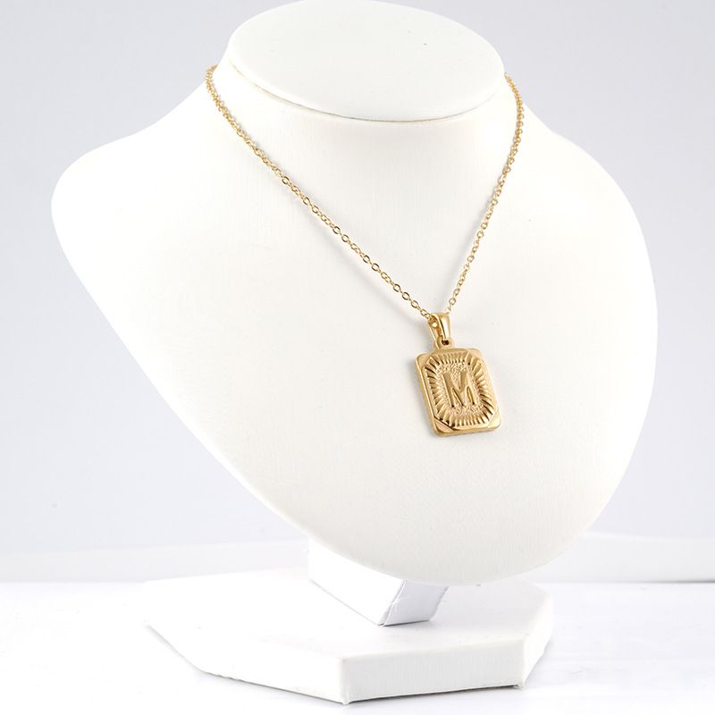 Chunky Hip Hop Letters Signature Alphabet Initial Card Necklace on sale - SOUISEE