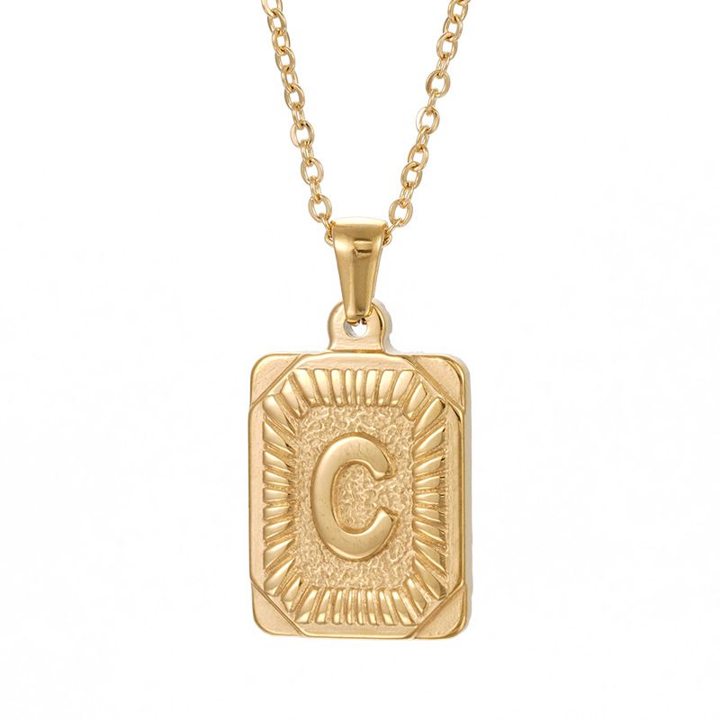 Chunky Hip Hop Letters Signature Alphabet Initial Card Necklace on sale - SOUISEE