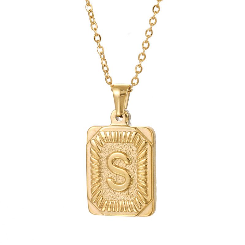 Chunky Hip Hop Letters Signature Alphabet Initial Card Necklace on sale - SOUISEE