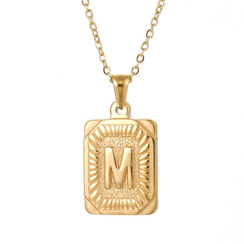 Chunky Hip Hop Letters Signature Alphabet Initial Card Necklace on sale - SOUISEE