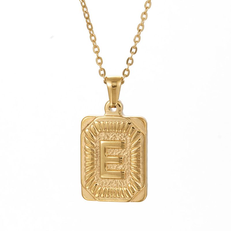 Chunky Hip Hop Letters Signature Alphabet Initial Card Necklace on sale - SOUISEE