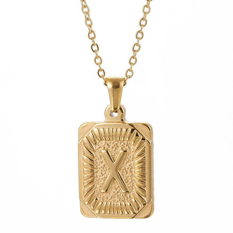 Chunky Hip Hop Letters Signature Alphabet Initial Card Necklace on sale - SOUISEE