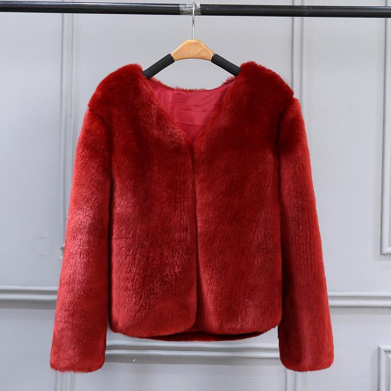 Free Ship Fluffy Mink Pink Faux Fur Coat on sale - SOUISEE