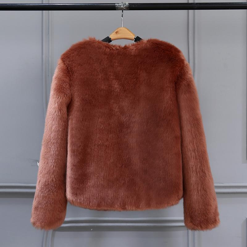 Free Ship Fluffy Mink Pink Faux Fur Coat on sale - SOUISEE