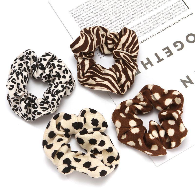 Oversized Leopard Dots Tie Dye Velvet Hair Scrunchies Hairbands on sale - SOUISEE