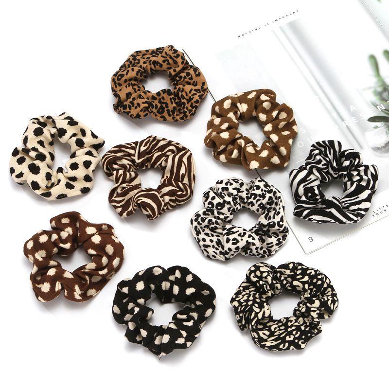 Oversized Leopard Dots Tie Dye Velvet Hair Scrunchies Hairbands on sale - SOUISEE