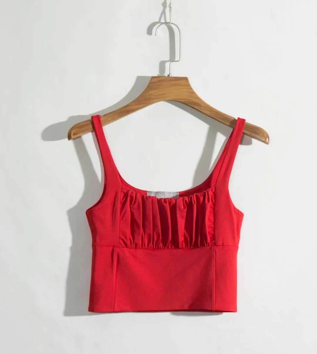 Pretty ruched Cropped Tank Top Sleeveless Crop Top on sale - SOUISEE