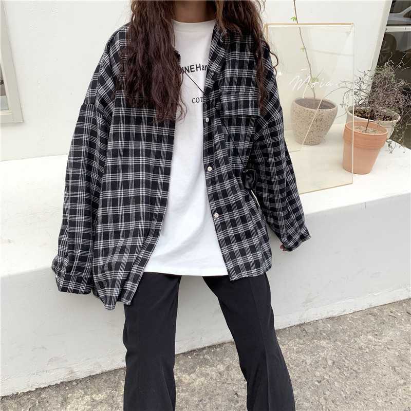 Plaid Tie Dye Color Block Checkered Flannel Shirts on sale - SOUISEE