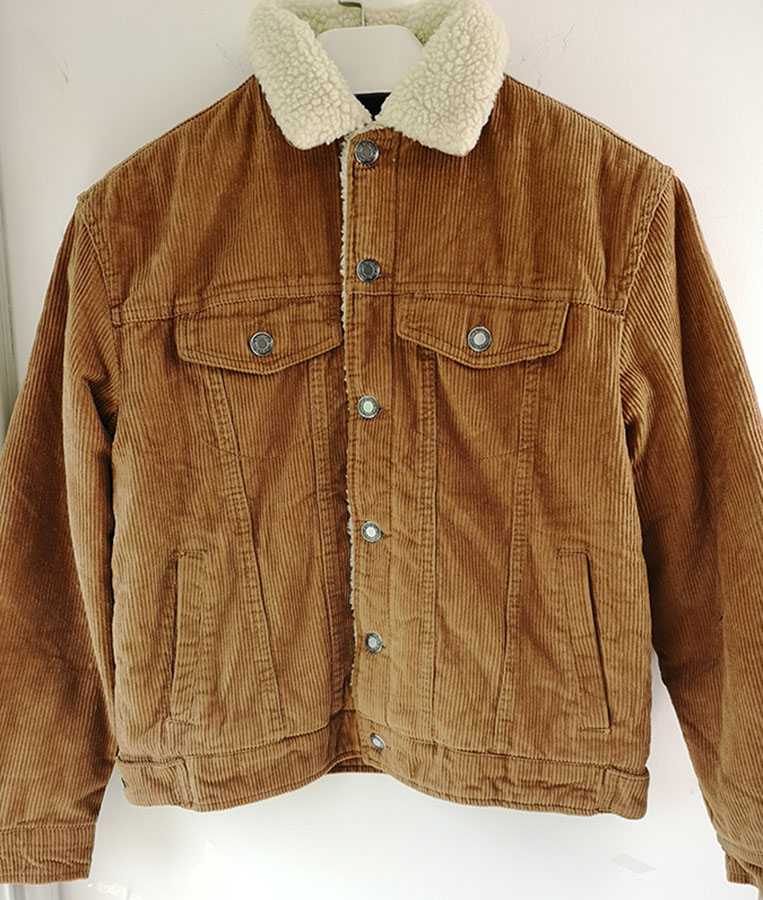 Fur Fleece Lined Shearling Corduroy Trucker Jacket on sale - SOUISEE