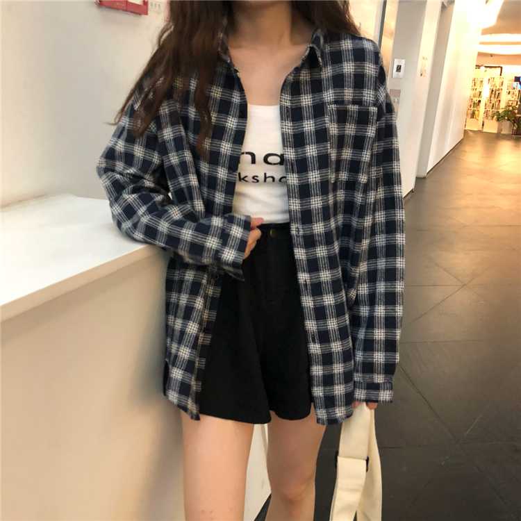 Plaid Tie Dye Color Block Checkered Flannel Shirts on sale - SOUISEE