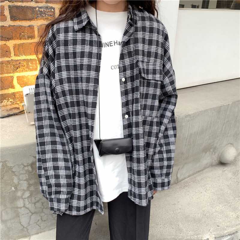 Plaid Tie Dye Color Block Checkered Flannel Shirts on sale - SOUISEE