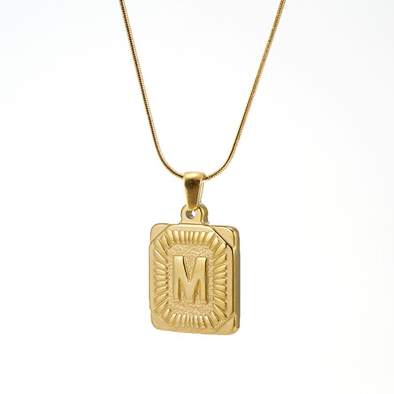 Chunky Hip Hop Letters Signature Alphabet Initial Card Necklace on sale - SOUISEE