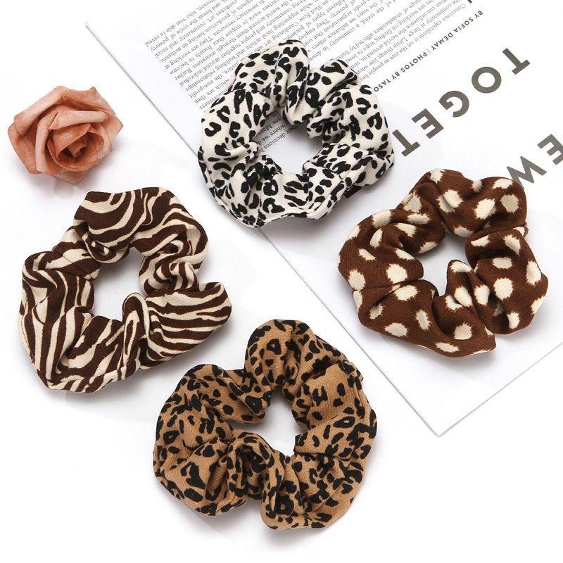 Oversized Leopard Dots Tie Dye Velvet Hair Scrunchies Hairbands on sale - SOUISEE