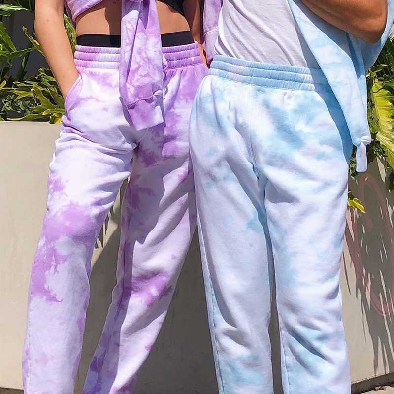 Tie Dye Sporty Pants High Waisted Joggers Pants on sale - SOUISEE