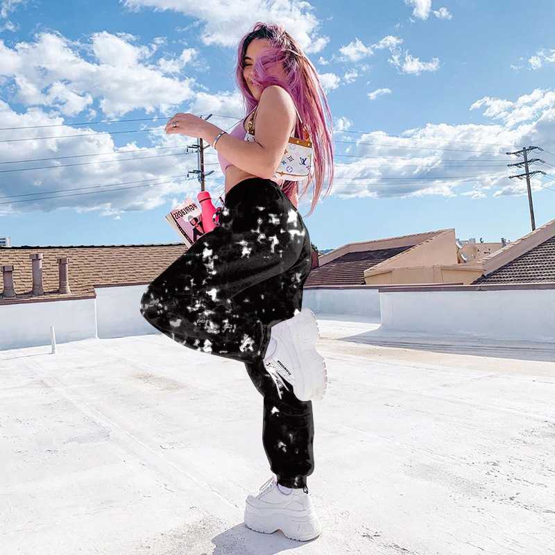 Tie Dye Sporty Pants High Waisted Joggers Pants on sale - SOUISEE