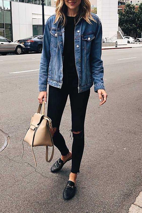 Oversized Light Washed Ripped Denim Jacket Womens on sale - SOUISEE