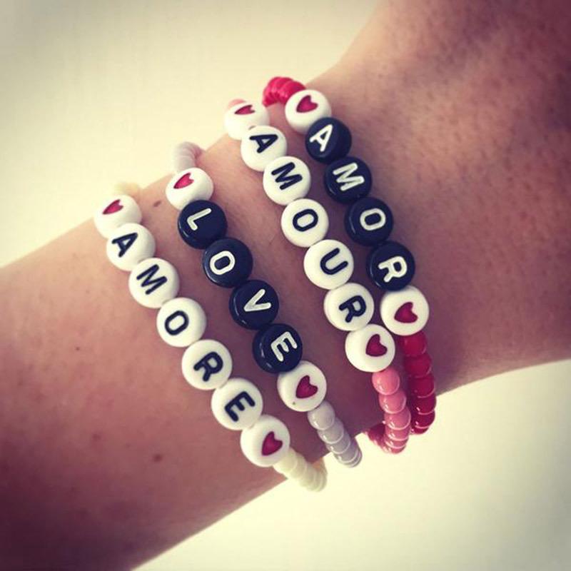 Personalized Saying Alphabet Bead Word Kandi Bracelets on sale - SOUISEE