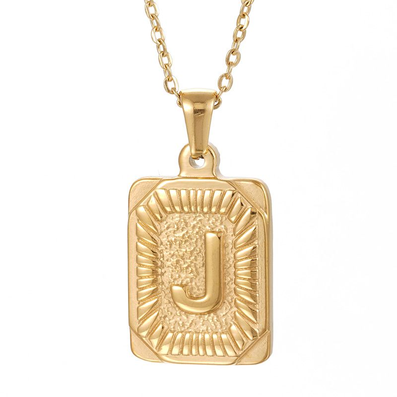 Chunky Hip Hop Letters Signature Alphabet Initial Card Necklace on sale - SOUISEE