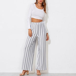 Tie Waist Belted Cigarette Trousers Striped Pants – SOUISEE
