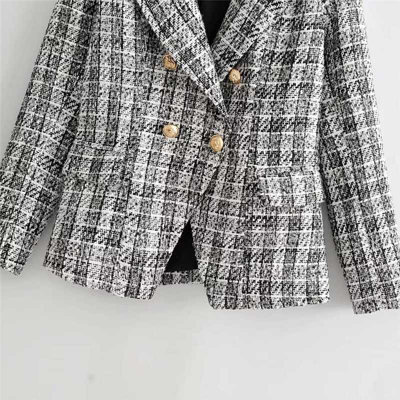 Confident Womens Tweed Blazer And Skirt Suits Plaid on sale - SOUISEE