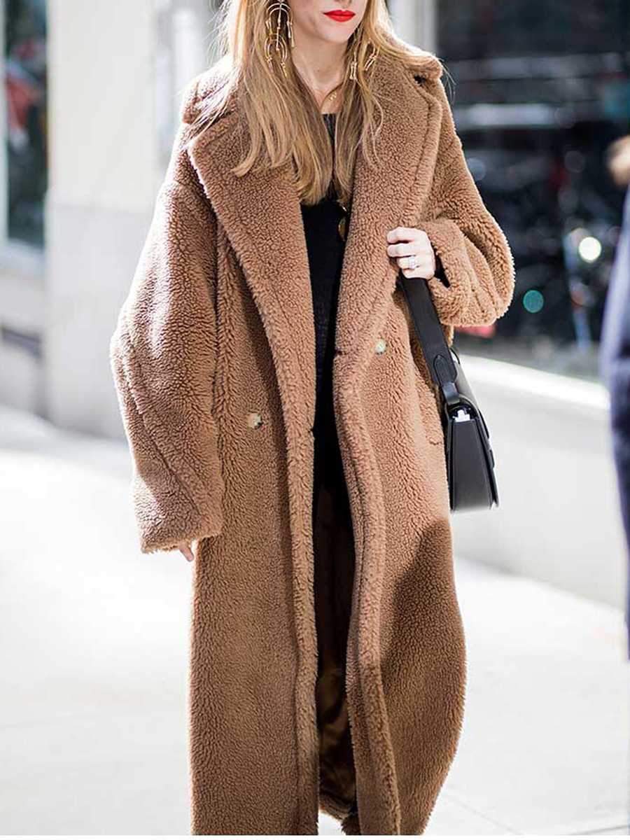 Taupe Faux Fur Teddy Coat