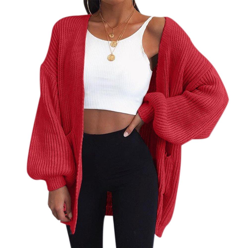 Chunky Oversized Bell Sleeve Cable Knit Cardigan Knitwear on sale - SOUISEE