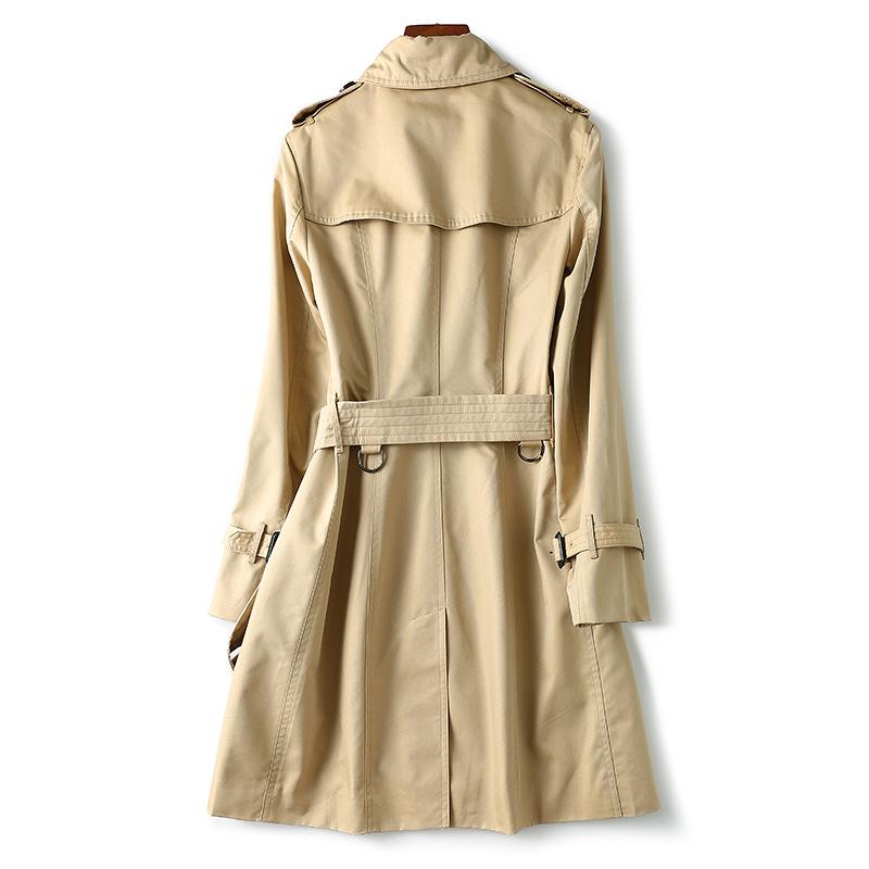 Classic Double Breasted Turtle Neck Women's Beige Trench Coat – SOUISEE