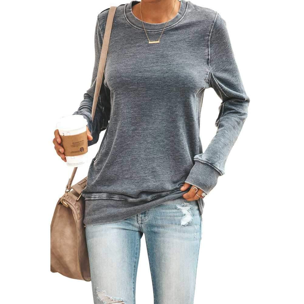 Thick Sporty Women's Casual Crew Neck Sweatshirts on sale - SOUISEE