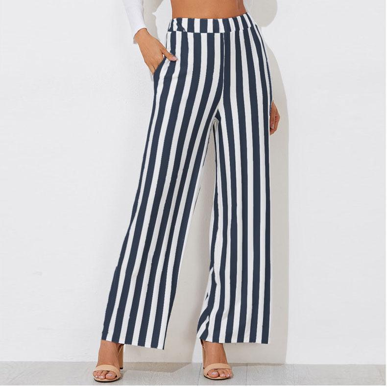 Striped Wide-Leg Trousers, for Maternity - chambray blue, Maternity
