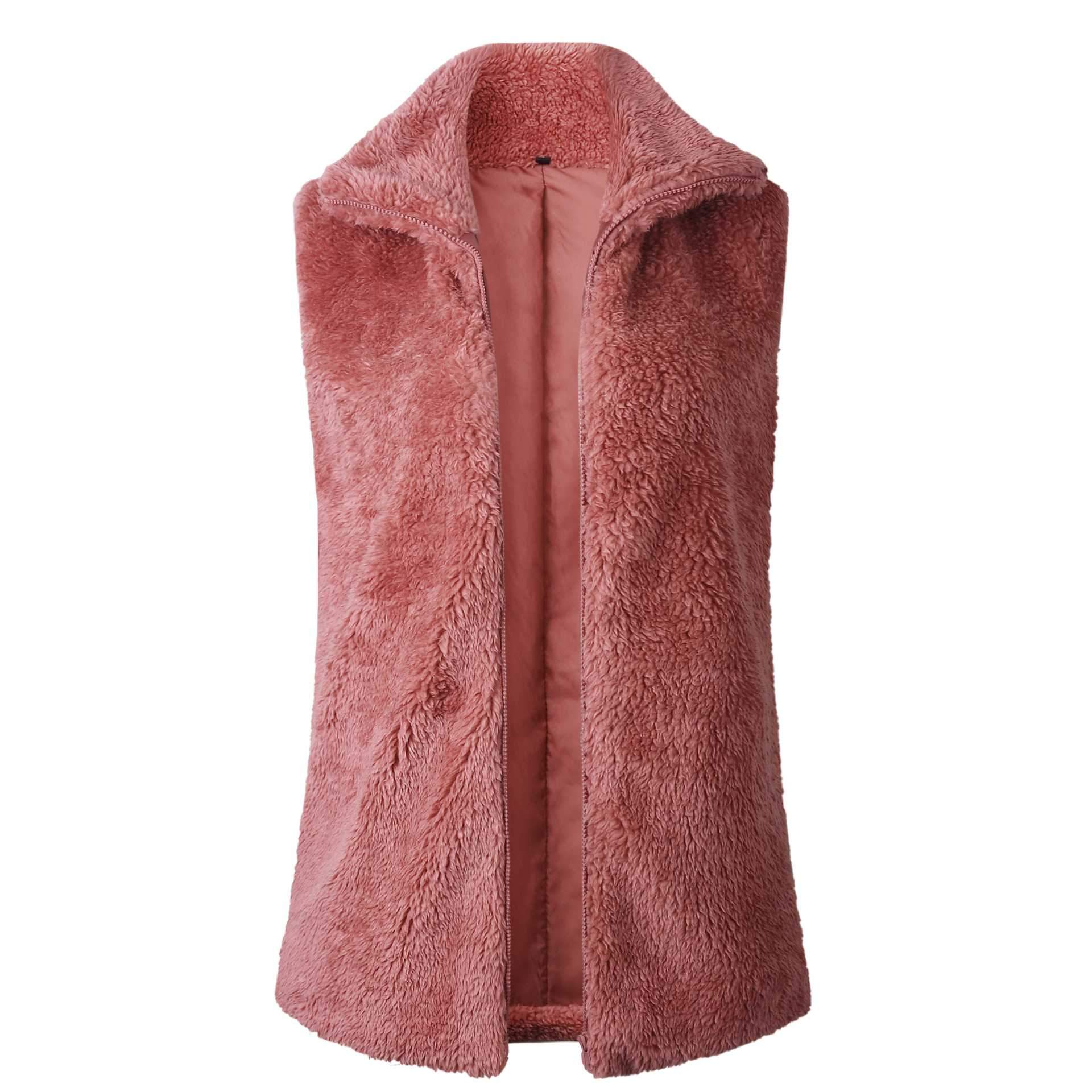 Fuzzy Faux Fur Winter Outerwear Sherpa Fleece Vest on sale - SOUISEE