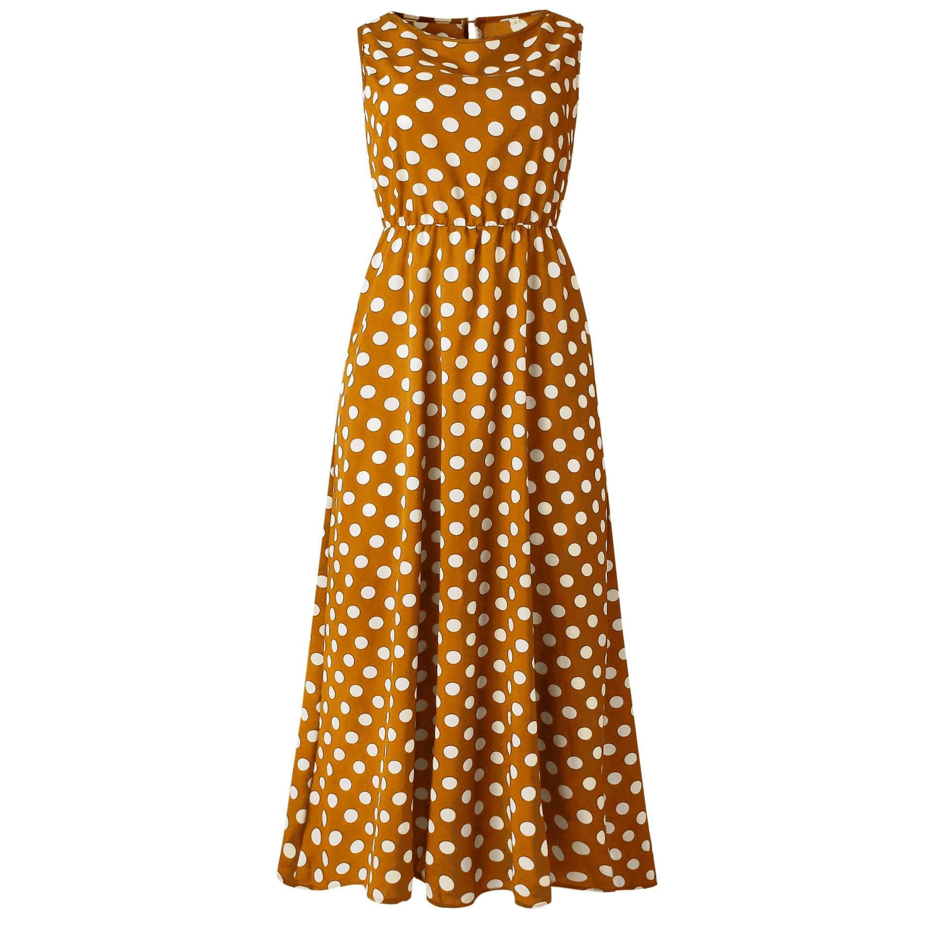 Retro Modest Polka Dot Maxi Dress Sundress on sale - SOUISEE